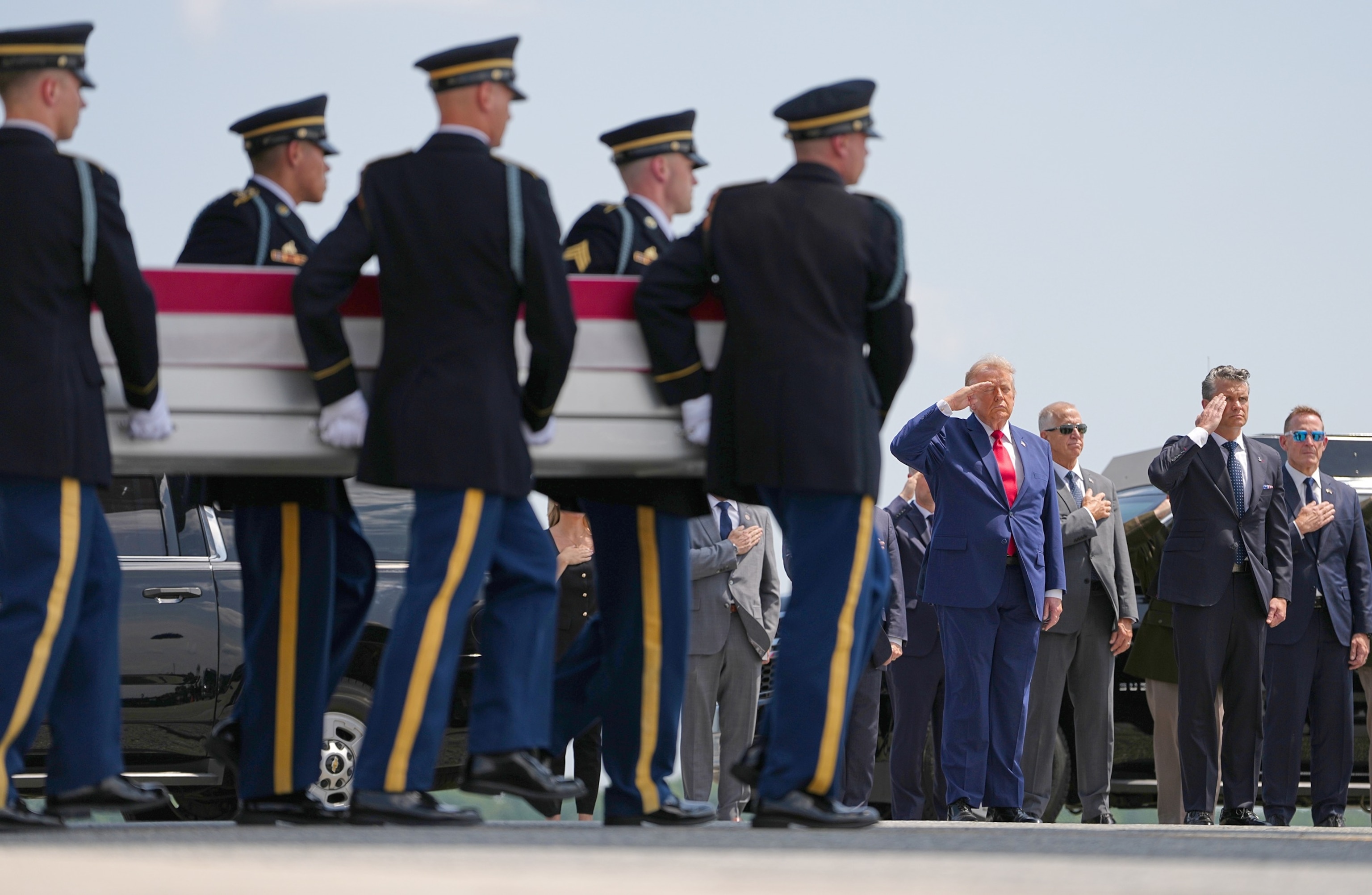 Trump attends dignified transfer of service members Wednesday
