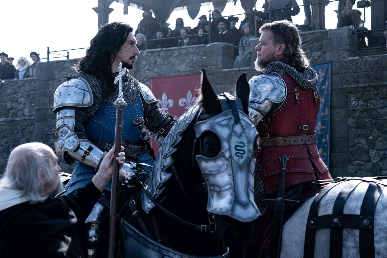 Adam Driver and Matt Damon in 'The Last Duel'