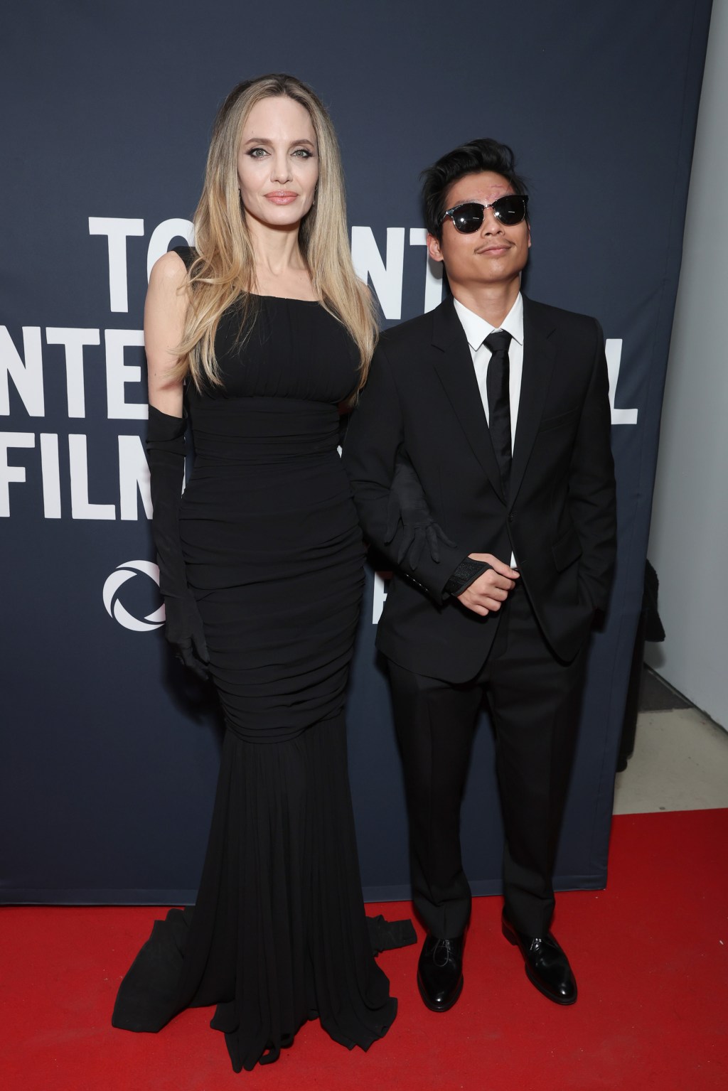 Angelina Jolie and Pax Jolie-Pitt on the red carpet at the Toronto International Film Festival.