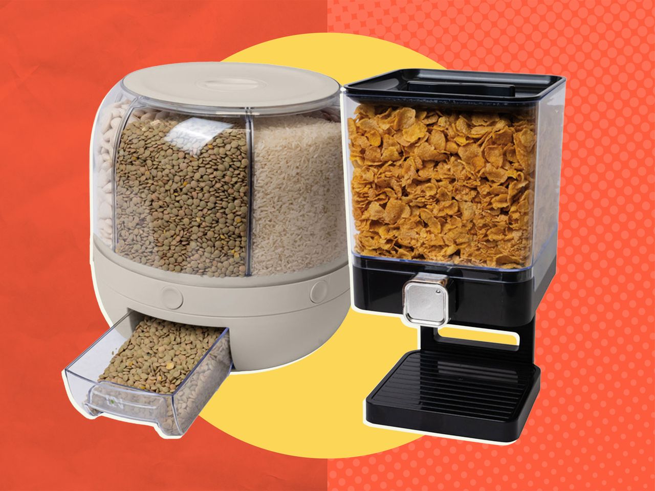 Crofton Round Dispenser and Crofton Square Dispenser from Aldi on a red and yellow background