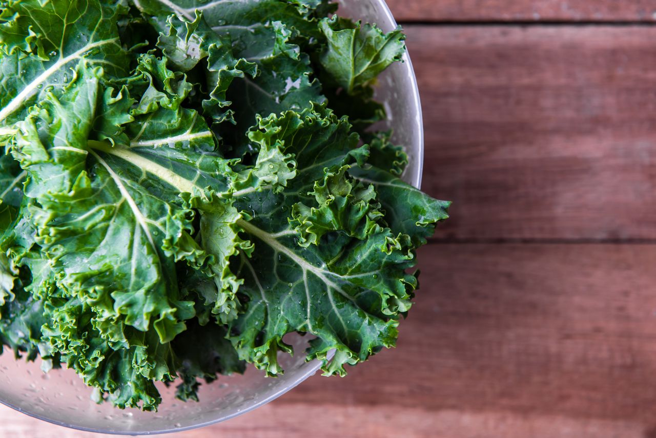 A plate of chopped kale