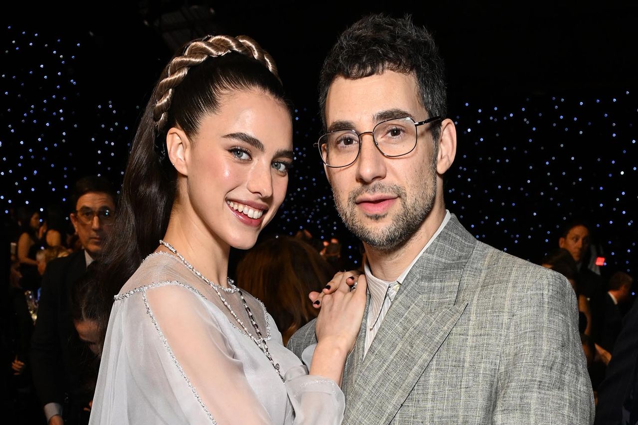 Margaret Qualley and Jack Antonoff attend the 30th Annual Critics Choice Awards at Barker Hangar on February 07, 2025 in Santa Monica, California.