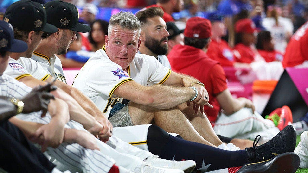 Pat McAfee looks on during the Home Run Derby at Citizens Bank Park.