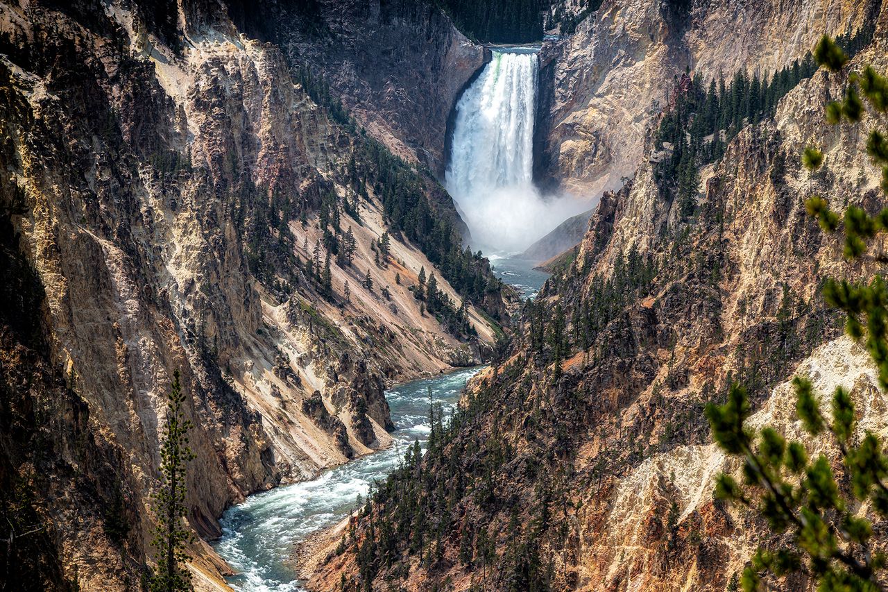 Scenic view of Grand Canyon of the Yellowstone, Wyoming,United States,USA