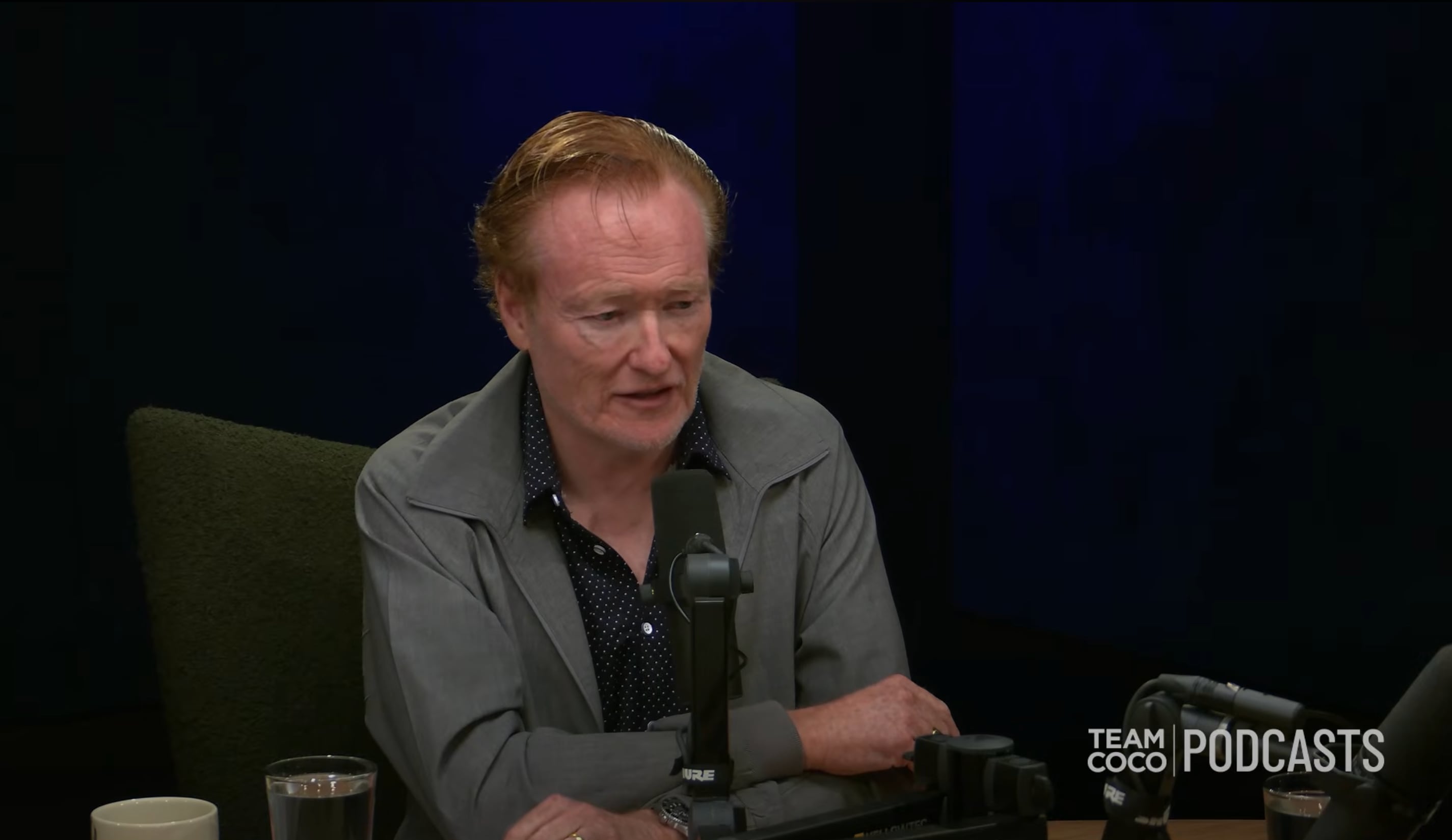 Conan showcasing his new hairstyle on the