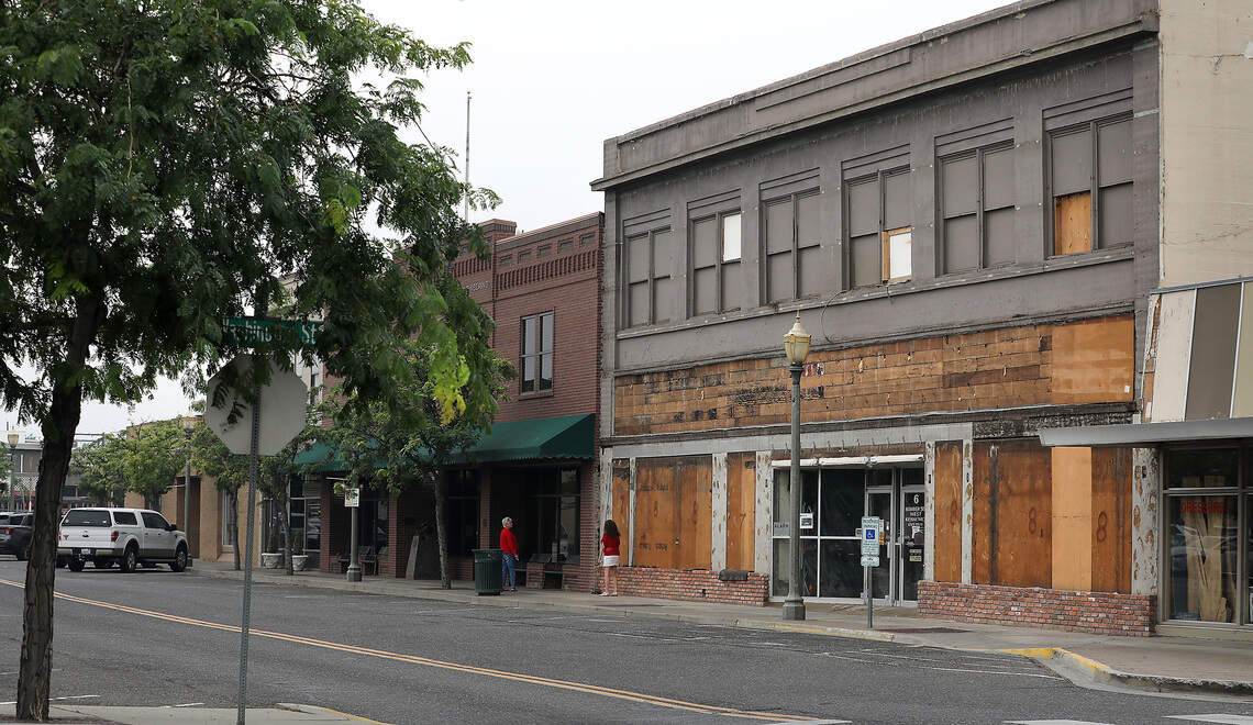 The former True Value Washington Furniture & Hardware building at 6 W. Kennewick Ave. in downtown Kennewick is being renovated to become the new home of Victorias Academy of Cosmetology.