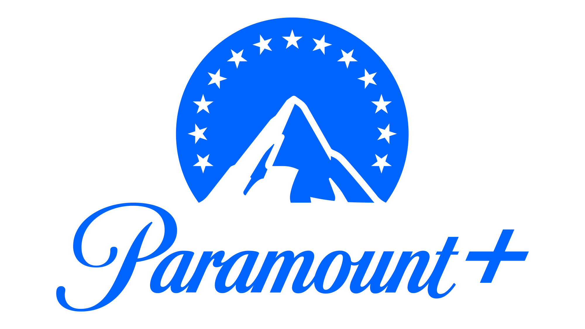 The Paramount+ logo on a white background