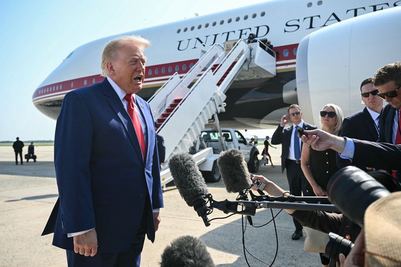 Trump spoke to reporters on his way to Atlanta, Georgia, on Wednesday