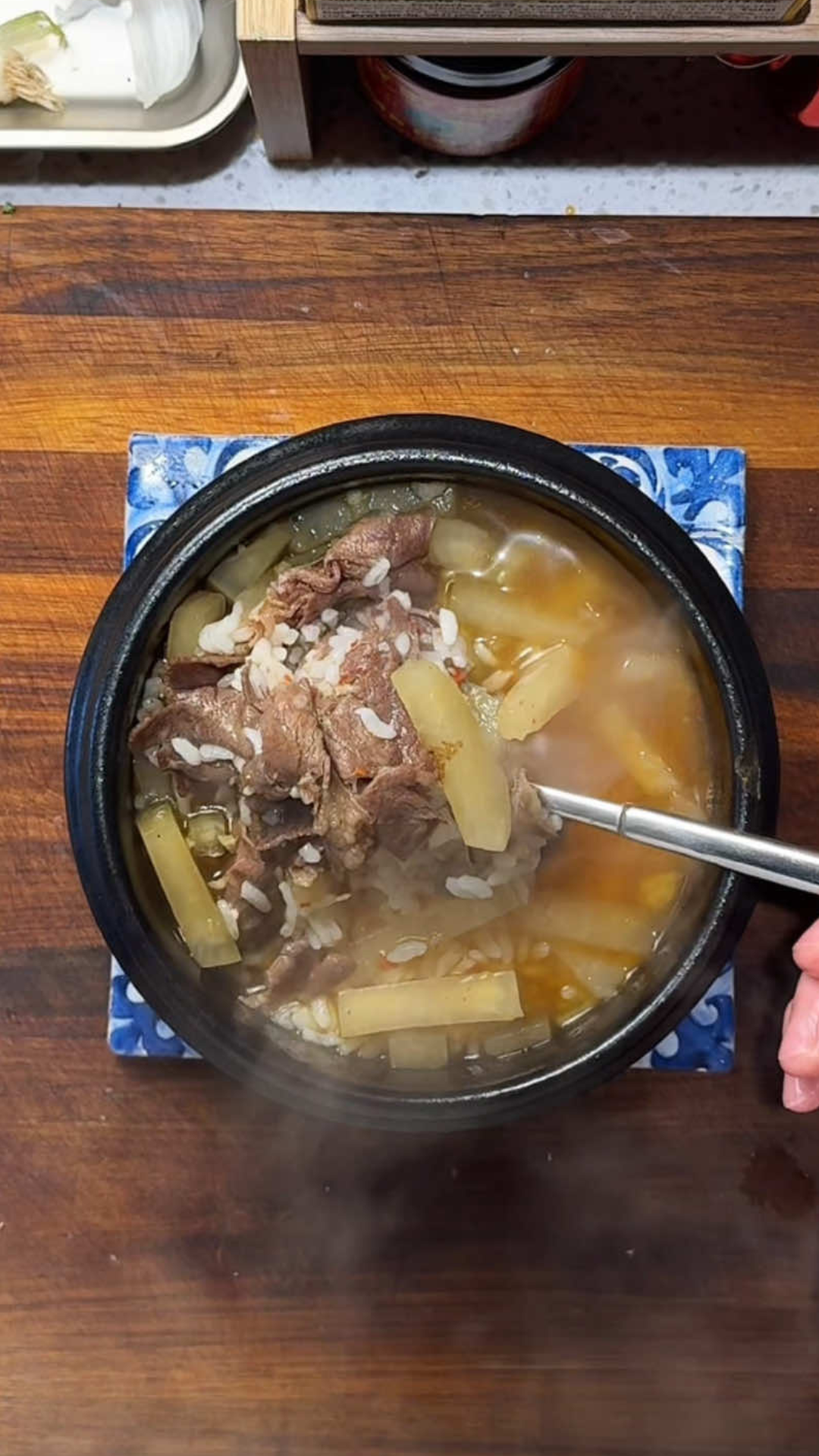 Korean beef radish soup from scratch
