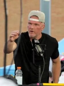 Pat McAfee helps to kick off the Pro Football Hall of Fame Festival Fan Fest with a live broadcast outside the Pro Football Hall of Fame. July 31, 2025.
