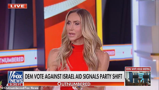 Lara Trump, the wife of Eric Trump, appeared on Fox News last week to call attention to the purported crisis, after 103 House Democrats voted to end US aid to Israel
