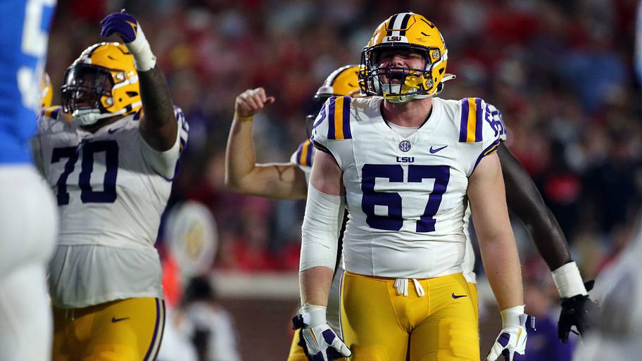 Bo Bordelon reacts during a 2023 game against Ole Miss