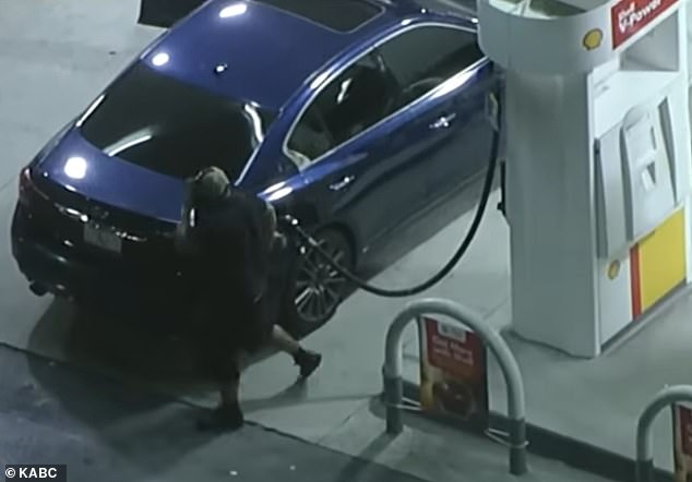 The driver of an allegedly stolen vehicle managed to stop for gas while leading cops on a high-speed chase before making a grand escape