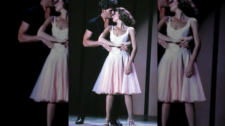 Baby Houseman wearing her iconic pink dress in the final scene of 'Dirty Dancing.'