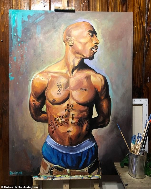 Rahiem Milton , the artist who created the first portrait, also paints cultural icons like Tupac