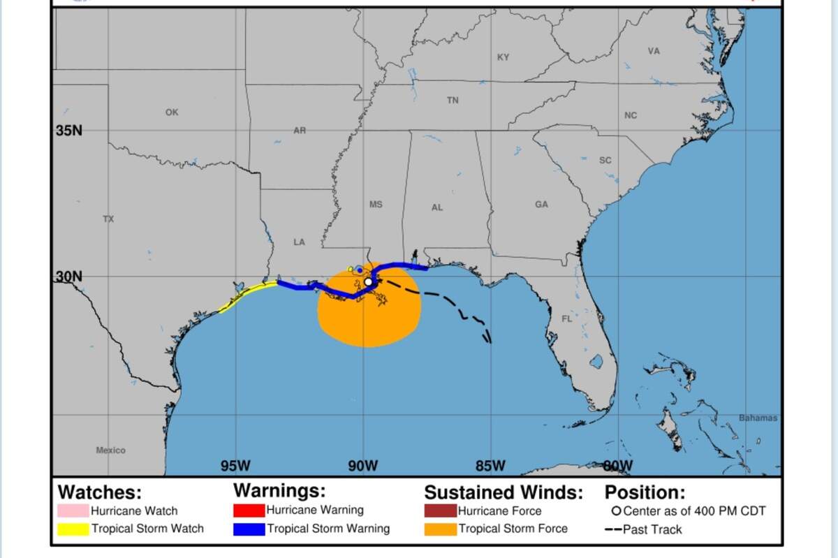 Tropical storm Bertha's center lands in Louisiana, with warnings still in effect