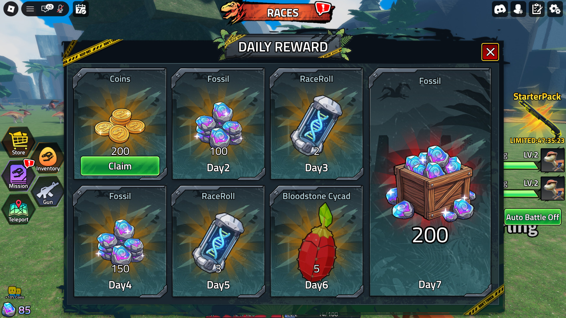 Daily Rewards Dino Hunters