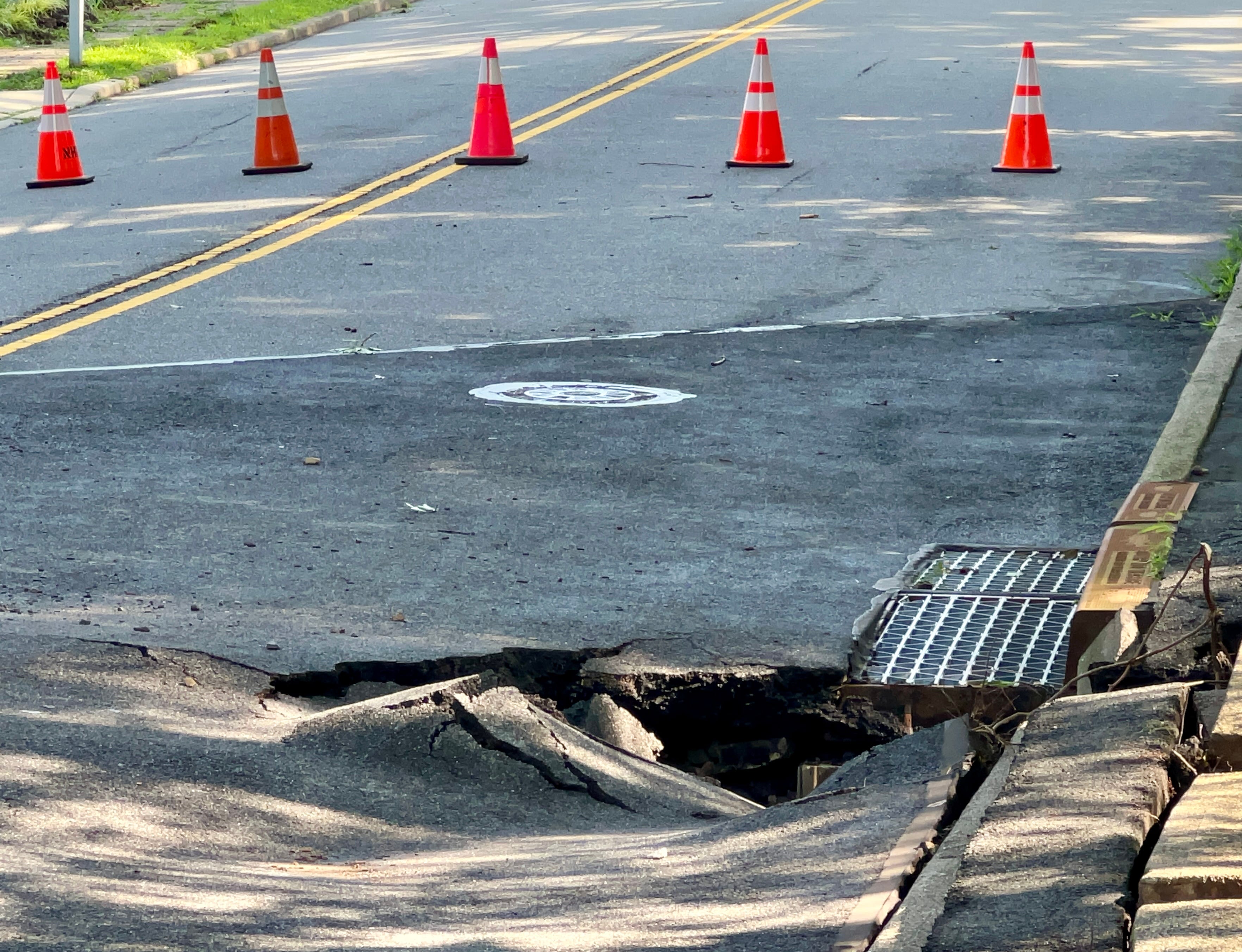 See sinkhole damage caused by torrential rain in North Jersey