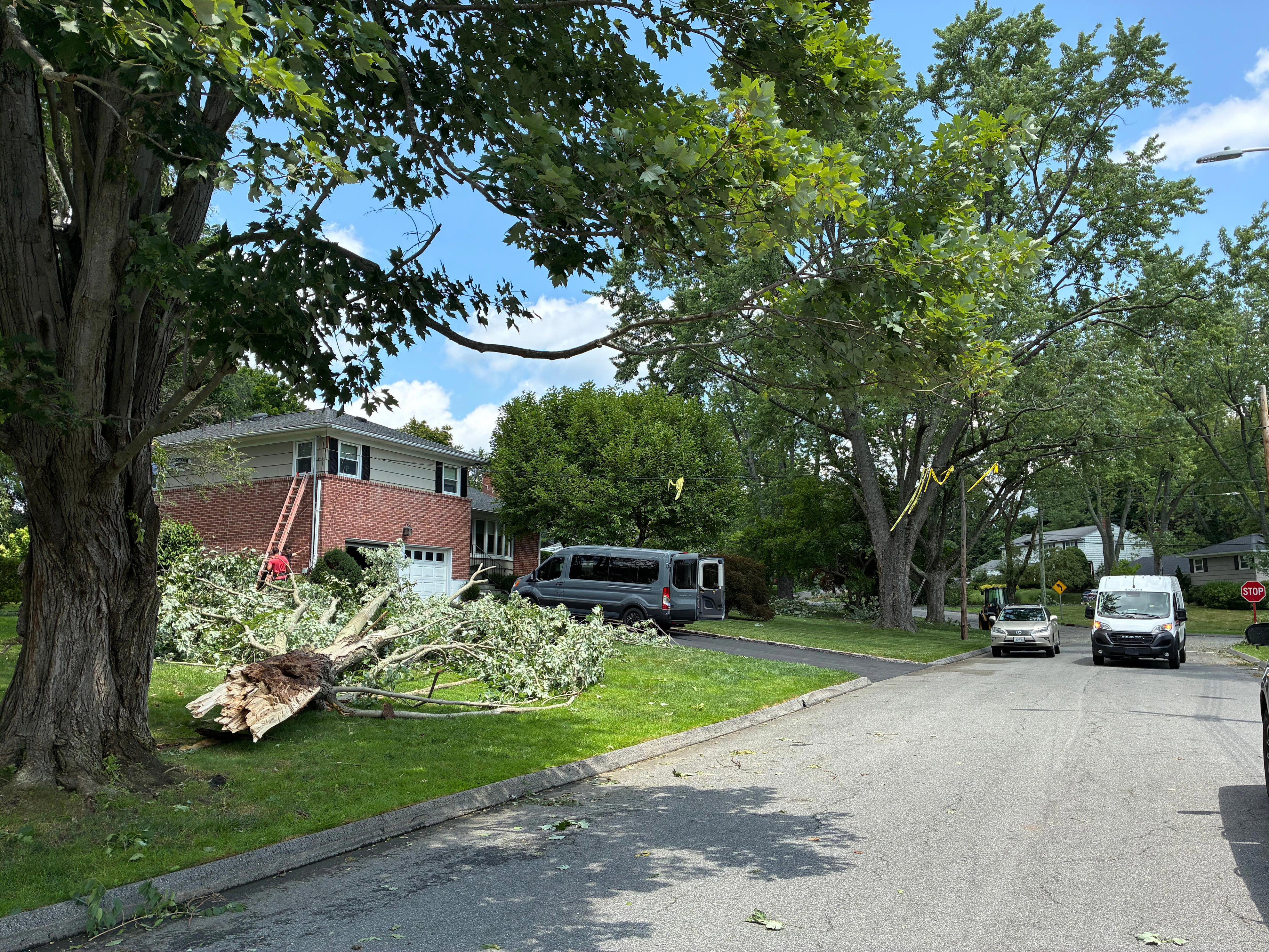 Views of the Country Ridge Drive neighborhood in Rye Brook that experienced heavy storm damage Tuesday, July 21, as photographed July 22. The National Weather Service was investigating whether or not a tornado had actually touched down in the area.