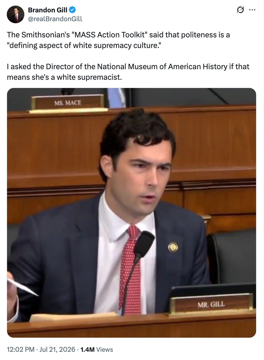 Congressman exposed true foolishness of Smithsonian — and America’s woke ‘reckoning’ — with one hilarious question