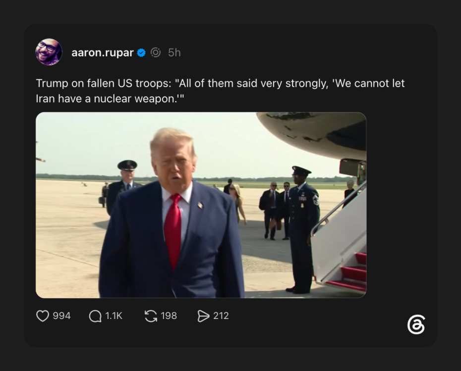 Trump makes the dead endorse his war