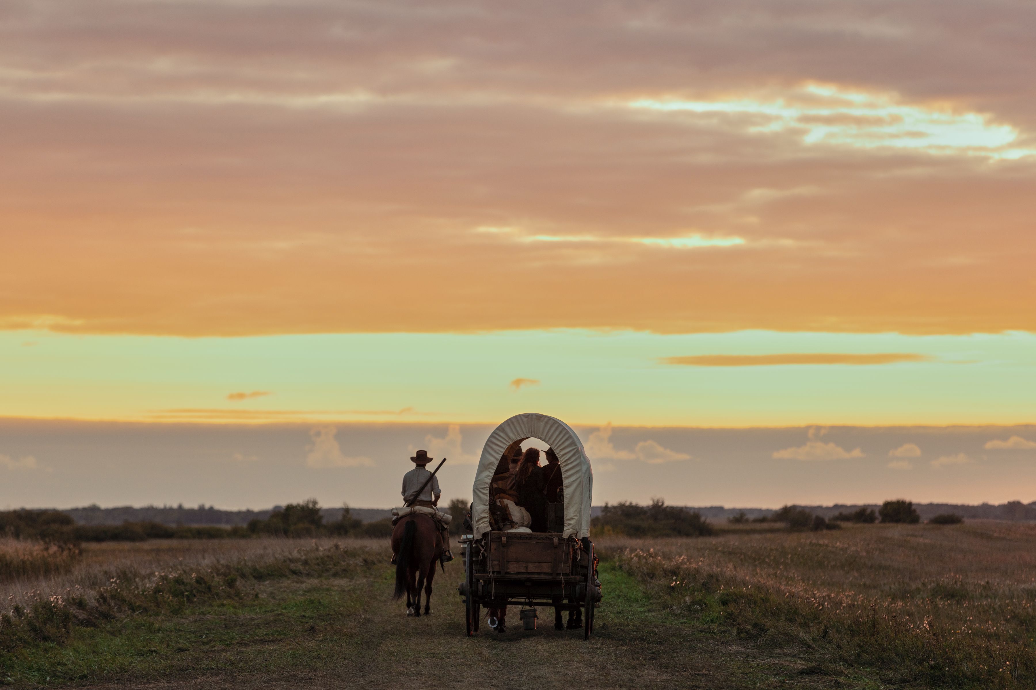 The sun sets on the Winnipeg grassland used for Little House on the Prairie