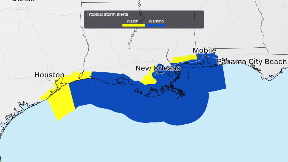 Tropical alerts as of Wednesday evening. - CNN Weather
