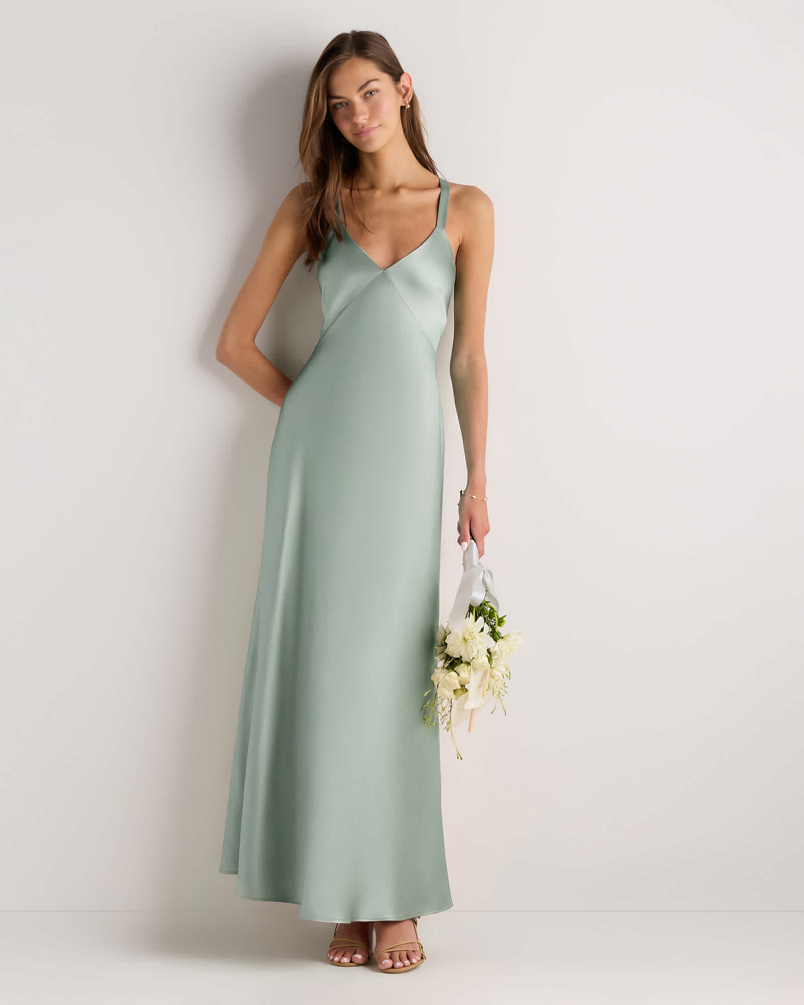 Quince Bianca Stretch Satin Dress