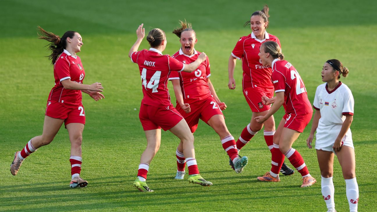 Wrexham women secure historic win in Champions League debut