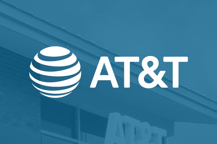 AT&T's logo is superimposed on a building.