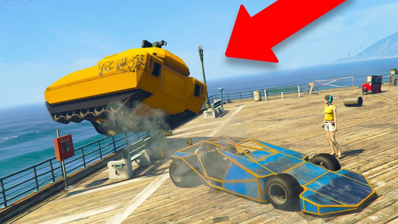This made a tank rage quit! Ramp car trolling! | GTA 5 thug life #222