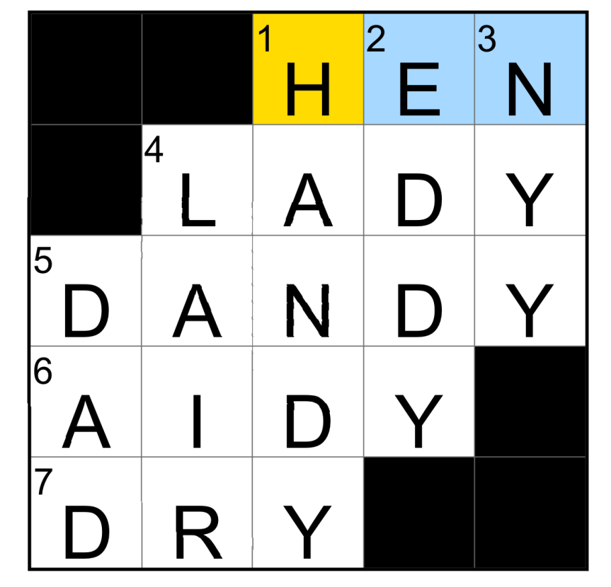 The completed NYT Mini Crossword puzzle for July 22, 2026.