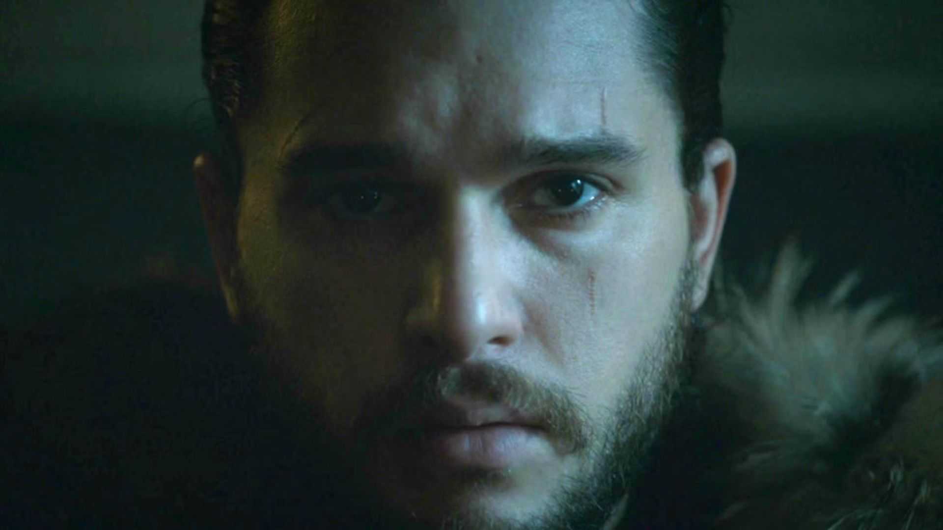 A close-up of Kit Harington as Jon Snow in Game of Thrones