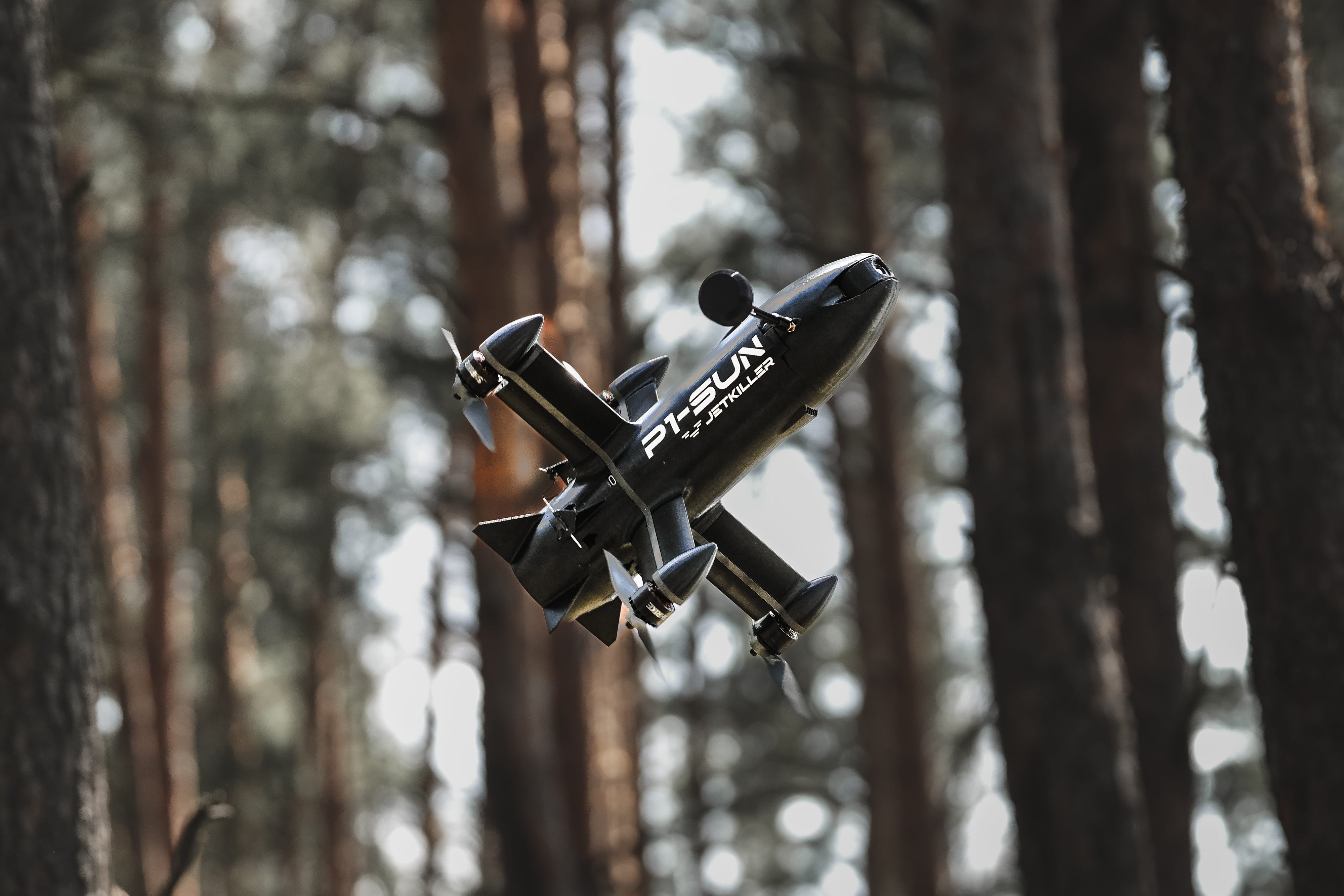 The P1-Sun JetKiller in flight.