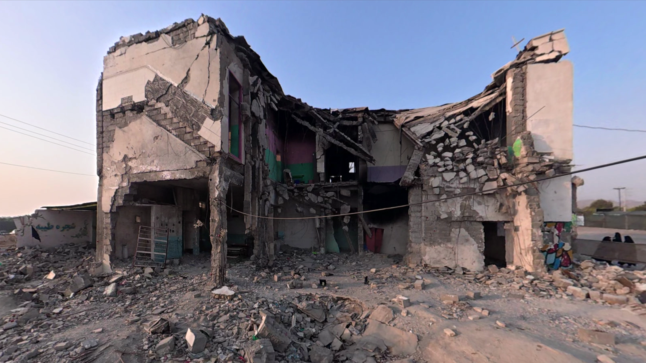 Girls were taught on the upper floor of the primary school while the boys' classrooms were below