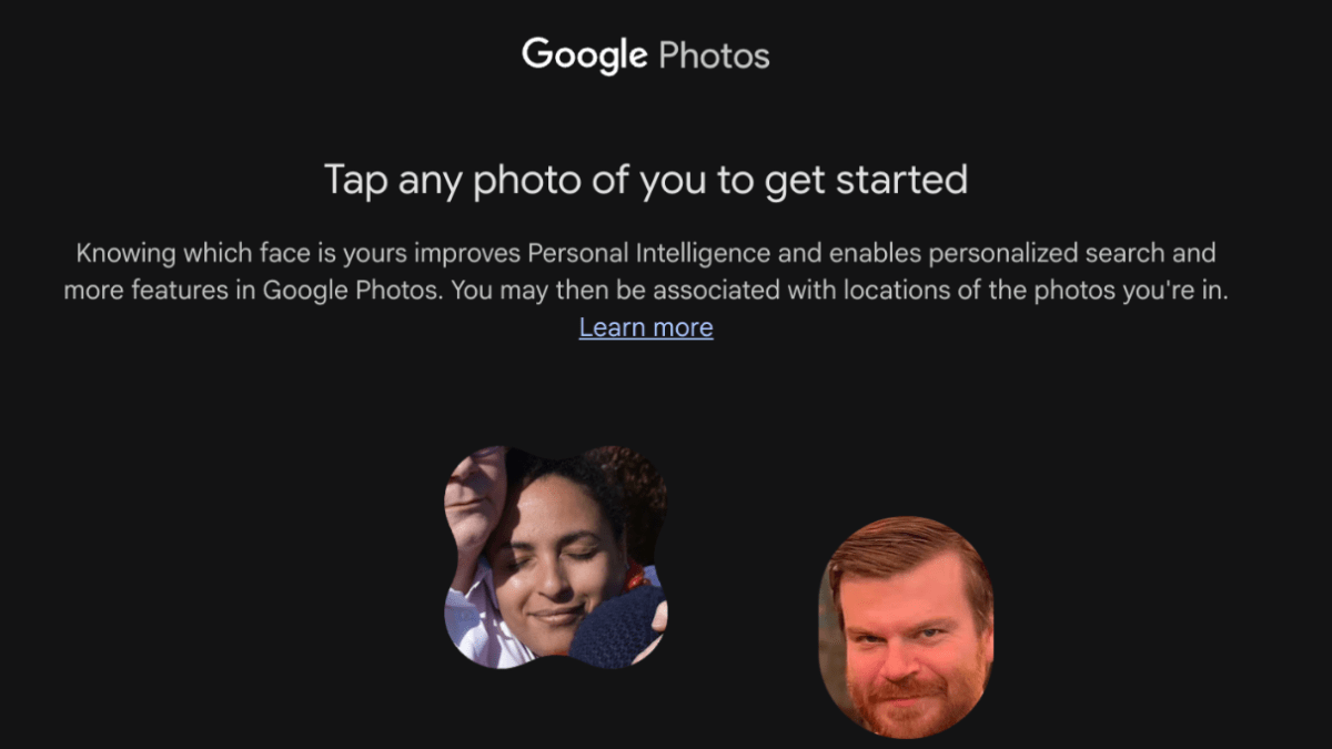 A screenshot of the Google Photos Face ID process