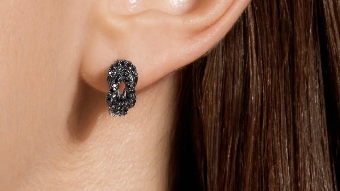 John Hardy Love Knot Earrings, Black Sapphire