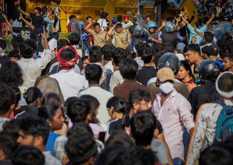Supporters of India's Cockroach Janta Party (CJP) continue their protests in New Delhi