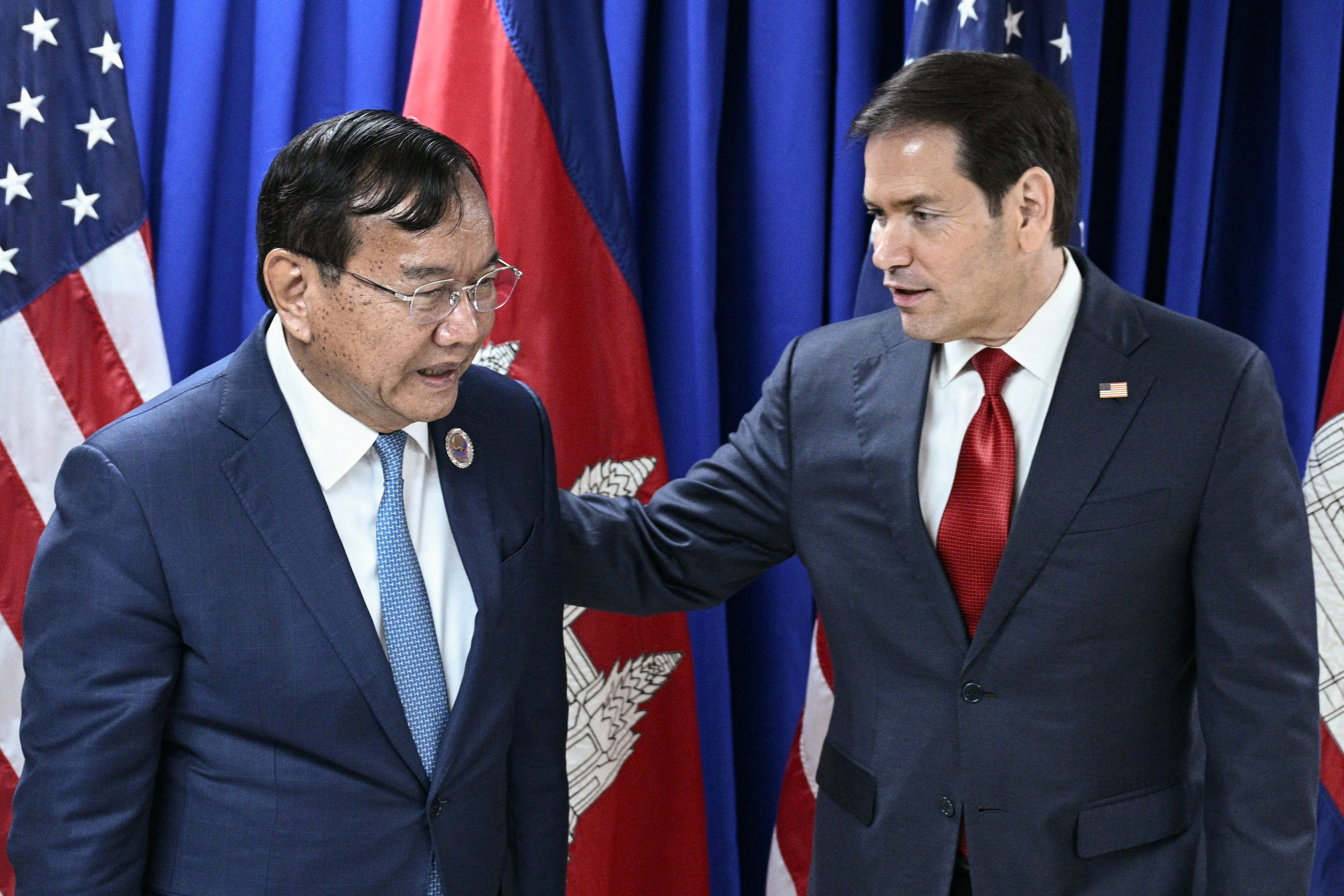 US Secretary of State Marco Rubio meets with Cambodia's Deputy Prime Minister and Foreign Minister Prak Sokhonn on the sidelines of the Association of Southeast Asian Nations (Reuters)