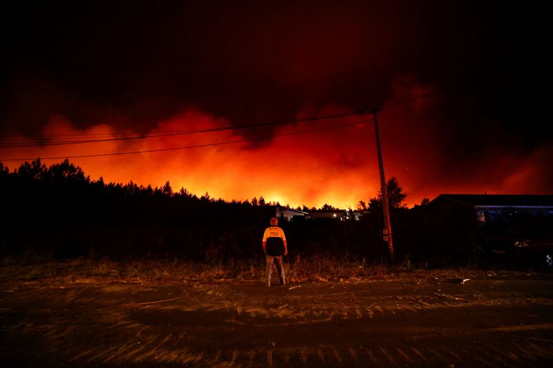 Wildfire in the Gironde department