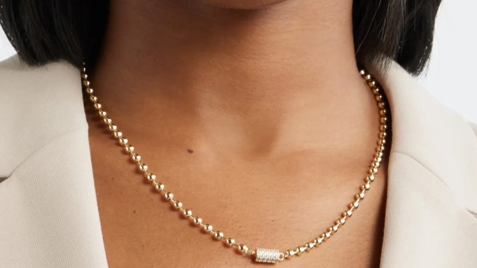 Nordstrom Cubic Zirconia Accent Shot Bead Necklace