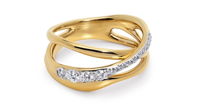 Monica Vinader Nura Lab Grown Diamond Crossover Ring