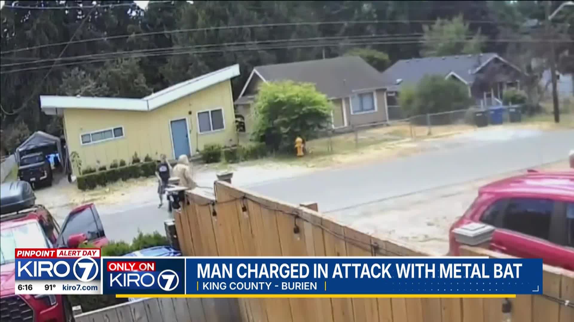 Video shows Burien man attack neighbor with metal baseball bat