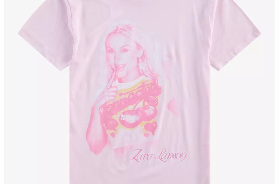 Hot Topic pink Zara Larsson graphic tee in unisex sizes