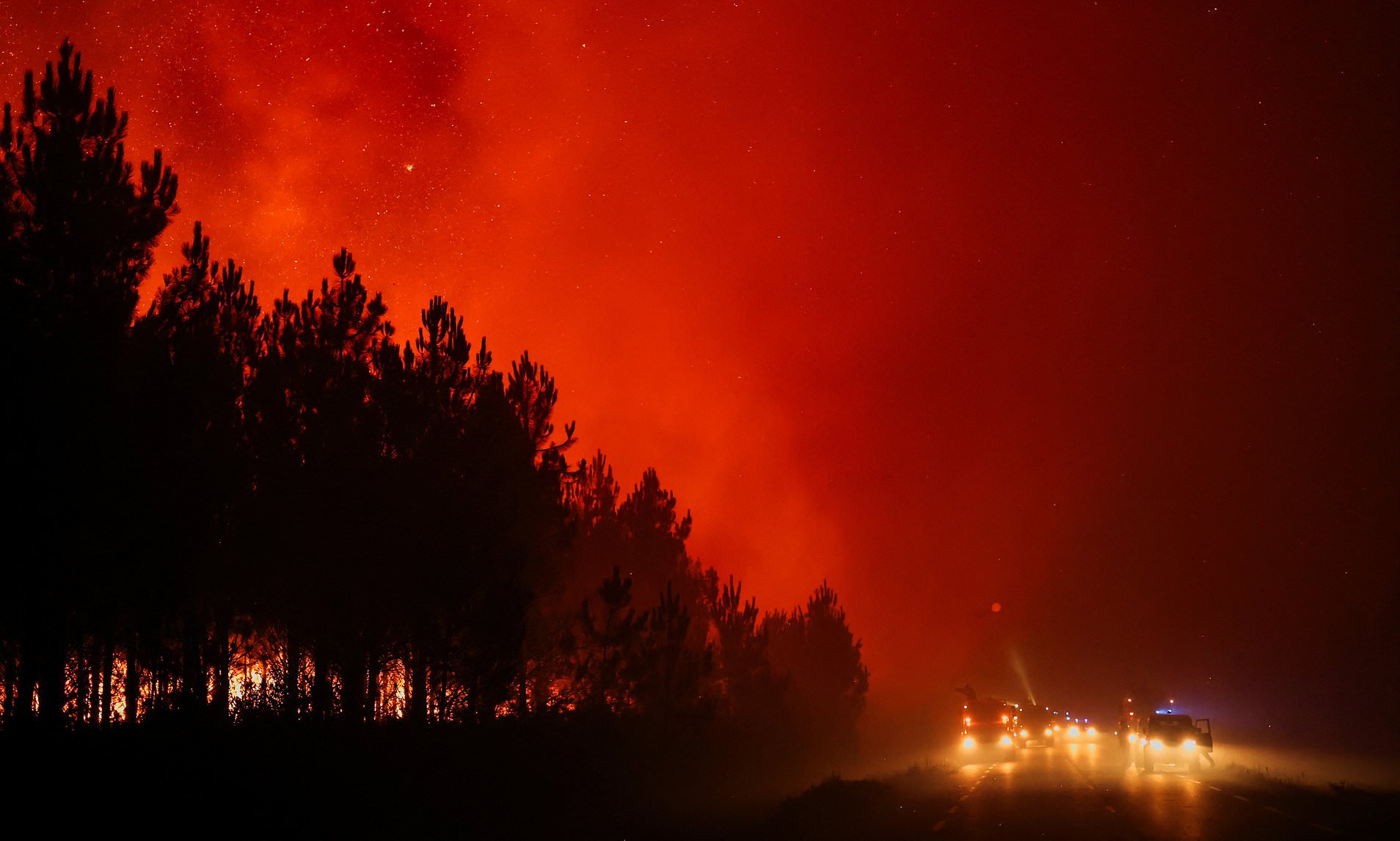 Wildfires continue to spread in parts of France, Spain and Italy as heatwave temperatures top 40C