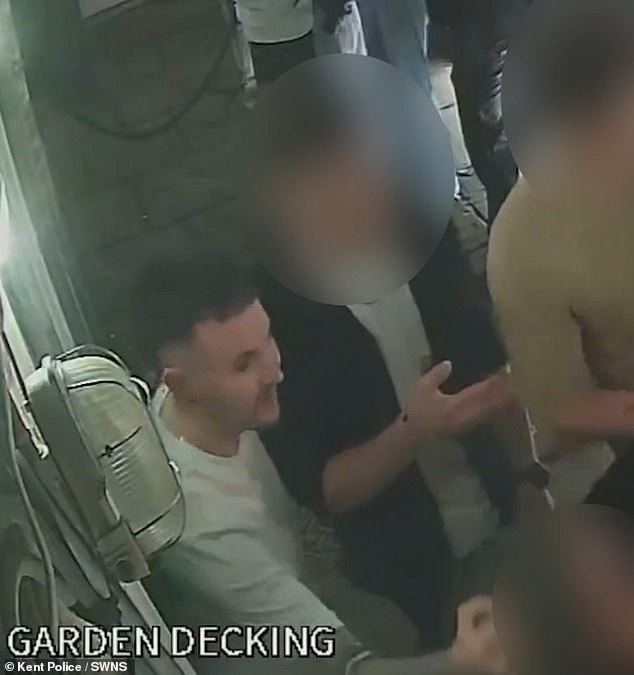 Odell could be seen with a fistful of the victim's hair as he pulled her towards the ground whilst grinning