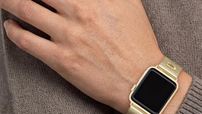 Coach 20mm Goldtone Stainless Steel Mesh Apple Watch Watchband