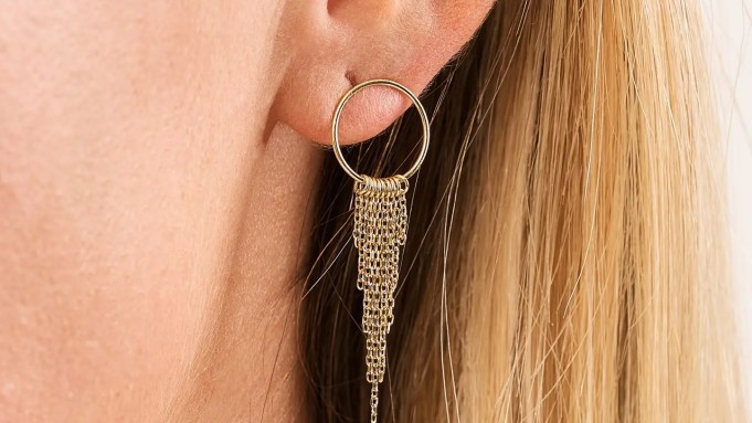 Bony Levy 14K Gold Circle Fringe Drop Earrings