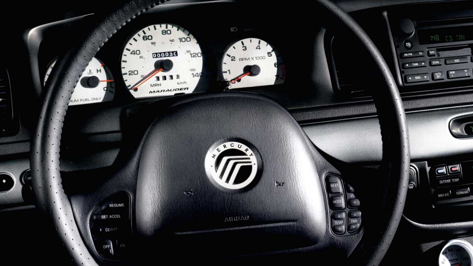 2003 Mercury Marauder Brochure steering wheel angled