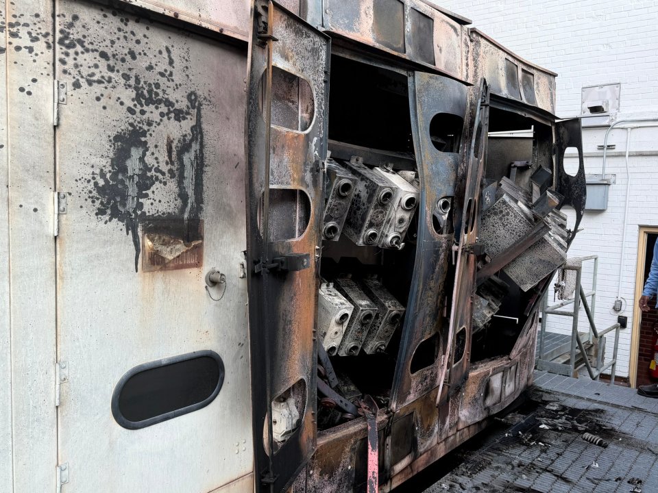 DC firefighters put out capacitor bank fire on top of roof